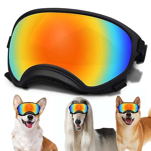 Sonnenbrille für kleine Hunde mit verstellbarem Riemen, UV-Schutz, winddicht, geeignet für kleine Hunde, Haustierbrillen, Augenschutz, weiche Hundebrille von NICERINC PET