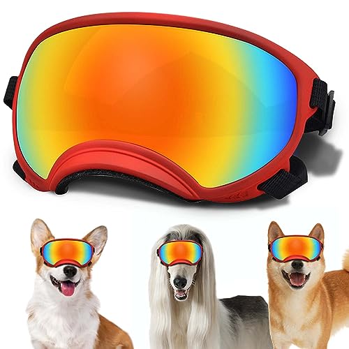 Sonnenbrille für kleine Hunde mit verstellbarem Riemen, UV-Schutz, winddicht, geeignet für kleine Hunde, Haustierbrillen, Augenschutz, weiche Hundebrille von NICERINC PET