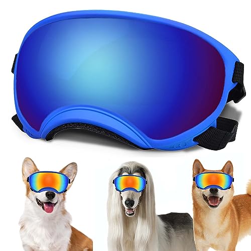 Sonnenbrille für kleine Hunde mit verstellbarem Riemen, UV-Schutz, winddicht, geeignet für kleine Hunde, Haustierbrillen, Augenschutz, weiche Hundebrille von NICERINC PET