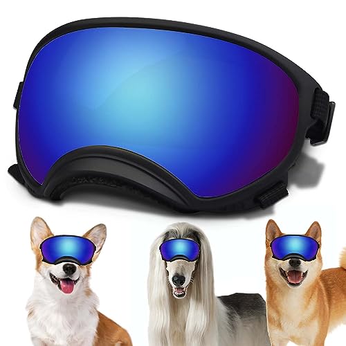 Sonnenbrille für kleine Hunde mit verstellbarem Riemen, UV-Schutz, winddicht, geeignet für kleine Hunde, Haustierbrillen, Augenschutz, weiche Hundebrille von NICERINC PET