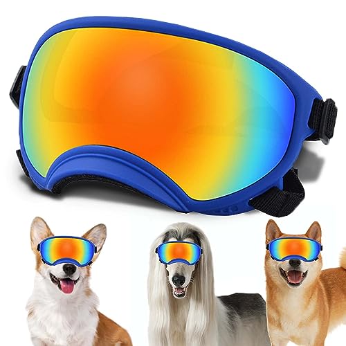 Sonnenbrille für kleine Hunde mit verstellbarem Riemen, UV-Schutz, winddicht, geeignet für kleine Hunde, Haustierbrillen, Augenschutz, weiche Hundebrille von NICERINC PET