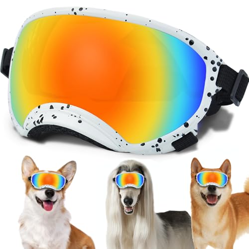 Sonnenbrille für kleine Hunde mit verstellbarem Riemen, UV-Schutz, winddicht, geeignet für kleine Hunde, Haustierbrillen, Augenschutz, weiche Hundebrille von NICERINC PET