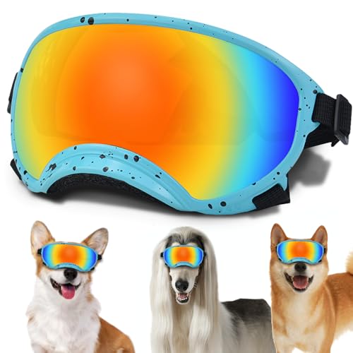 Sonnenbrille für kleine Hunde mit verstellbarem Riemen, UV-Schutz, winddicht, geeignet für kleine Hunde, Haustierbrillen, Augenschutz, weiche Hundebrille von NICERINC PET