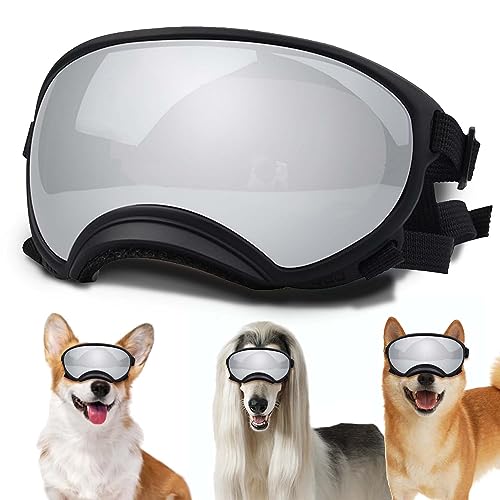 Sonnenbrille für kleine Hunde mit verstellbarem Riemen, UV-Schutz, winddicht, geeignet für kleine Hunde, Haustierbrillen, Augenschutz, weiche Hundebrille von NICERINC PET