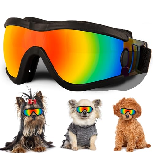 Sonnenbrille für kleine Hunde mit verstellbarem Riemen, UV-Schutz, winddicht, geeignet für kleine Hunde, Haustierbrillen, Augenschutz, weiche Hundebrille von NICERINC PET