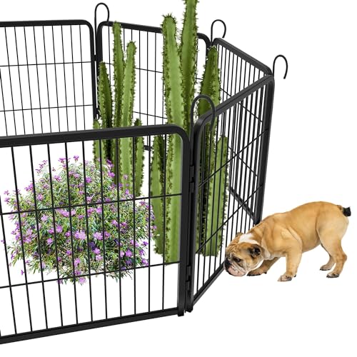 NICEWIN 12-Piece Metal Dog Barrier with Two Doors, Portable Puppy Playpen, 80 x 60 cm Outdoor Enclosure von NICEWIN