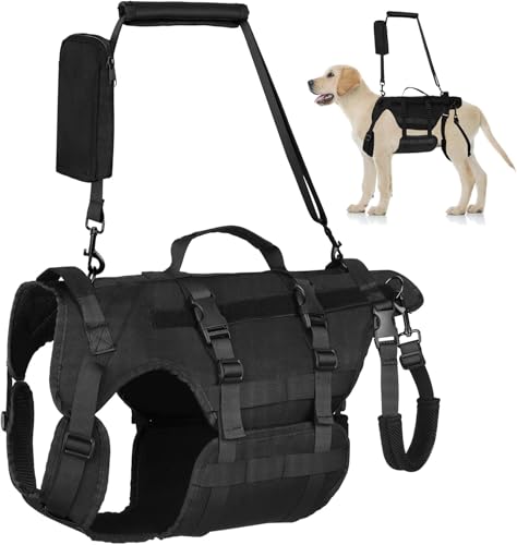 NICEWIN Dog Safety Harness with 3 Handles, Breathable and Adjustable, includes Shoulder and Rear Leg Straps (M) von NICEWIN