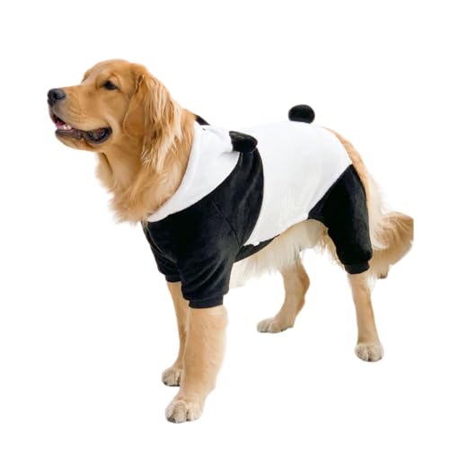 NICNICPET Winterkleidung für Hunde, Cosplay, Flanell-Kapuzenpullover, Pyjama, warmer Wintermantel, PJS, Kleidung für mittelgroße Hunde und große Hunde (4XL, Panda) von NICNICPET