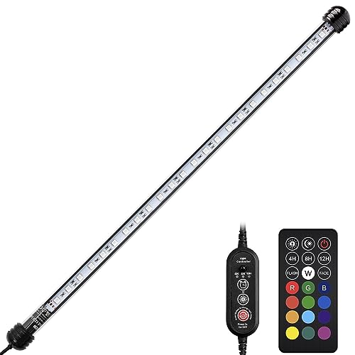 NICREW Aquarium LED Beleuchtung, IP 68 Wasserdicht Aquarium Lampe mit Timer, 5 Helligkeitsstufen Dimmbar Unterwasserbeleuchtung für Fisch Tank Pflanze, 48cm von NICREW