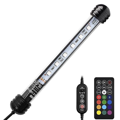 NICREW Aquarium LED Beleuchtung, IP 68 Wasserdicht Aquarium Lampe mit Timer, 5 Helligkeitsstufen Dimmbar Unterwasserbeleuchtung für Fisch Tank Pflanze von NICREW