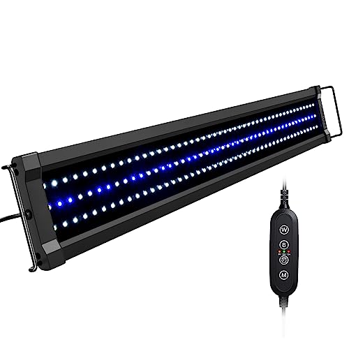 NICREW ClassicLED G2 Aquarium Beleuchtung, verstellbare LED Lampe mit Mondlicht, IP67 wasserdicht für Süßwasser-Aquarien, 76-95cm von NICREW