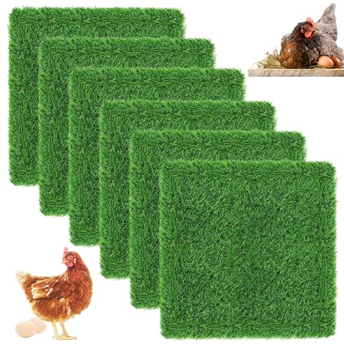 6pcs Hühnchen -Legebads, Hühnchen -Nistpolster mit künstlichem Gras 12x12 Hühnerlegierpads Waschbar Wiederverwendbare dichte weiche Pe -Nistpads für Hühnerpolster kleines Haustier von NIDONE