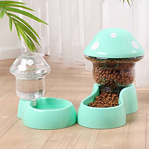 Automatische Feeder- und Wasserer -Set, 2pcs Automatische Haustierfutterleute Small & Medium Haustiere Automatische Lebensmittelfutter- und Wasserer -Set für kleine mittelgroße Haustiere Pilzform Grün von NIDONE