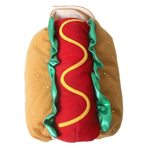 Hot Dog Dog Kostüm, Hot Dog Hamburger Lustiges Hund Kostüm, warmes weiches Hund Haustierkleidung für Hunde und Katzen, Hundekleidung für Weihnachten Halloween Karnevalskostümparty, XL, lustiges Hund von NIDONE