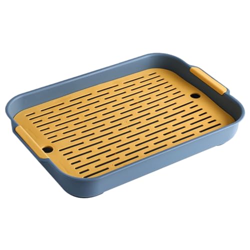 Kaninchenstrauder Tablett 2 Tier Rabbit Müllbox Plastik Rechteckige Hasen Haustier Toilette 9.7x14.4x2 '' Meerschweinchen -Wurf -Tief -Töpfchen -Trainer Forbunny Frettchen Hamster Hedgehog Blau L, Ka von NIDONE