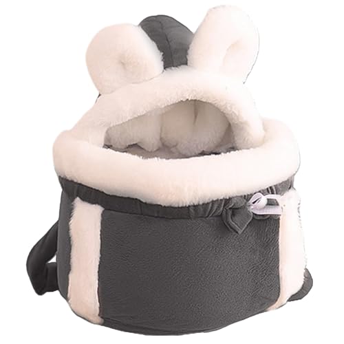 Katzenbeutel Träger weicher & warmer Katzenhund Frontträger Doppelpockt Cat Rucksack Träger Komfortabler Winter Plüsch Rucksack für Katzen Haustier Hängende Brustbeutel für Außenreise, XL, Katzen -Fr von NIDONE