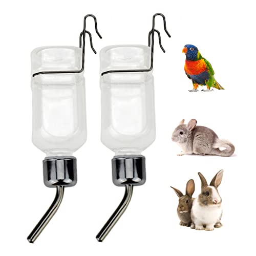 NIDONE 2pcs Kaninchen Wasserflaschen ohne Tropfen, kleine Tierwasserflasche ohne Tropfen Kaninchen Wasserspender Hamster Wasserfuttermittel für kleine Haustier 180 ml von NIDONE