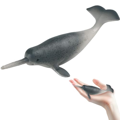 NIDONE Sea Animal Toys 5x1 Realistische Plastikwal -Tierfiguren für Wissenschaftsprojekt & Kuchen -Topper, frühe Bildungssee Kreaturen Spielzeug für Kinder Kleinkinder Alter 3 4 5 von NIDONE