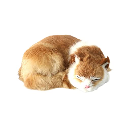 NIDONE Simulation schlafende Katze süßes künstliches Leder 8.27x6.69x2.76inch realistische Katzen dekorative lebensechte Katzenpuppenfotografie -Requisite, realistische Katzengefüllte Tier von NIDONE