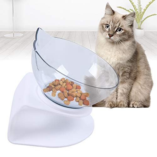 Katzennapf, Futternapf Katze 15° Neigungswinkel, 13cm Durchmesser Katzen Napf, 359ml Doppel Katzennäpfe/Einzelnapf Katzen Futternapf Klar Napf Katze Futternapf Hund (Einzelnapf) von NIGORIY