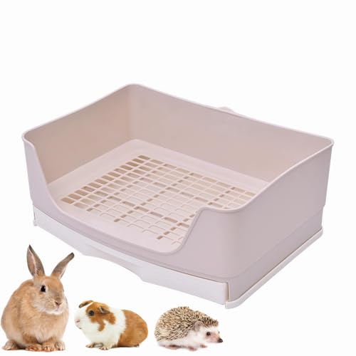 Große Kaninchentoilette, Hasenbedarf, Haustier-Klo Trainer mit Schubladenecke für Ratten, Hamster, Frettchen, Kaninchen, Meerschweinchen, Chinchilla, Kleintiere, Kaninchenkäfig, Zubehör für das von NINGVIHE