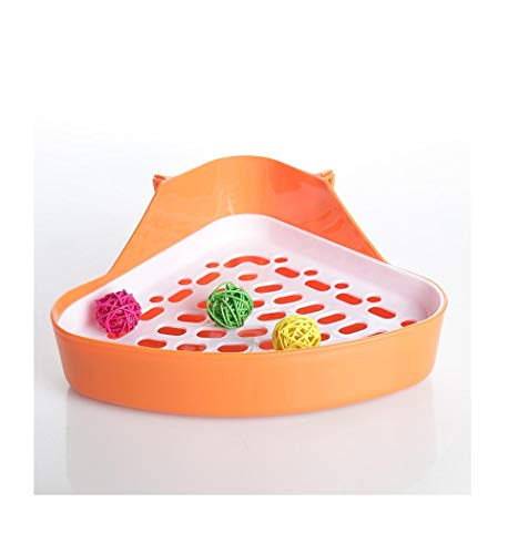 NINGVONG Kaninchen Dreieck Toilette Chinchilla Bunny Meerschweinchen Meerschweinchen Urinal Töpfchen Schüssel Kleine Heimtierbedarf Orange_19 * 19 * 24cm von NINGVONG