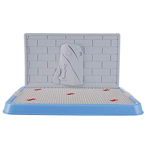 NINGVONG Pet tragbare Toilette Hund Zaun Gitter Urinal Training Müllbehälter Haustier Reinigung, Trompete, blau von NINGVONG