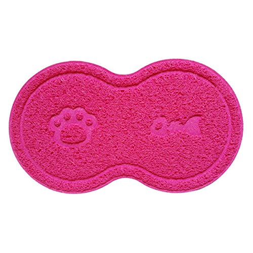 2019 New Hot Pet Dog Katzenstreu Matte Fütterungsmatte Welpen Kitty Dish Bowl Tischset Tablett Aufgeräumt Einfache Reinigung Isomatte Katzenkralle Matte-Rose Rot,M von NIQIU