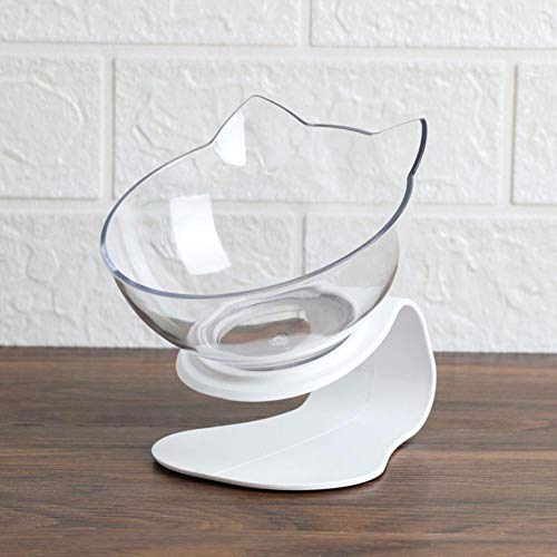 Cat Double Bowl Cat Bowl Hundenapf Transparentes AS-Material Rutschfester Futterschalenschutz Cervical Transparent Cat Puppy Feeder-Clear One, freie Größe von NIQIU