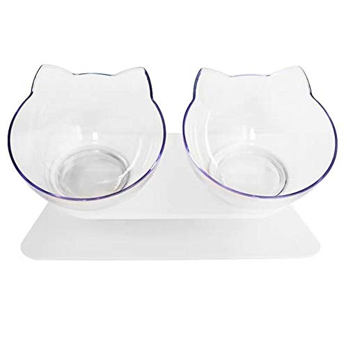 Explosive Cat Double Bowl Cat Bowl Hundenapf Transparent AS Material rutschfeste Futternapf mit Schutz Cervical Transparent Cat-A, China von NIQIU