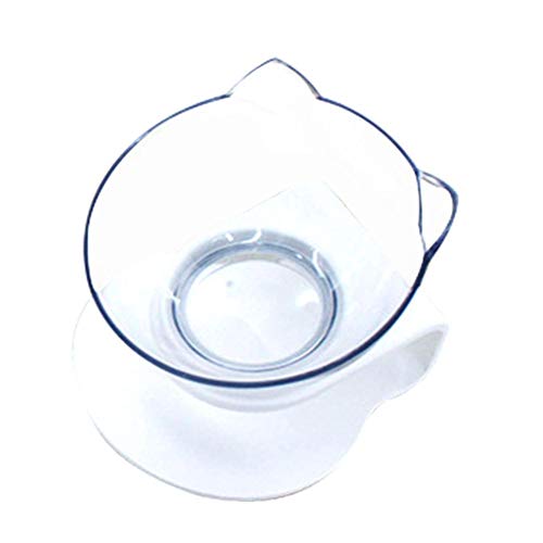 Explosive Cat Double Bowl Cat Bowl Hundenapf Transparentes AS-Material rutschfeste Futternapf mit Schutz Cervical Transparent Cat-B, Spanien von NIQIU