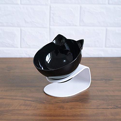 Langlebige Doppelkatzenschalen Pet Elevated Bowls mit erhöhtem Ständer Katzenfütterungs- und Bewässerungsbedarf Hundefutter Pet Supplies-Black 2 von NIQIU