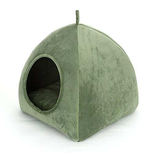 NIQIU 3 Arten zusammenklappbares Katzenbett Haustier Winter Plüsch Katzenhaus für Indoor-Hunde Zwingermatte Kleiner Hund Warmer Höhlenschlafsack Produkte-Gray,M von NIQIU