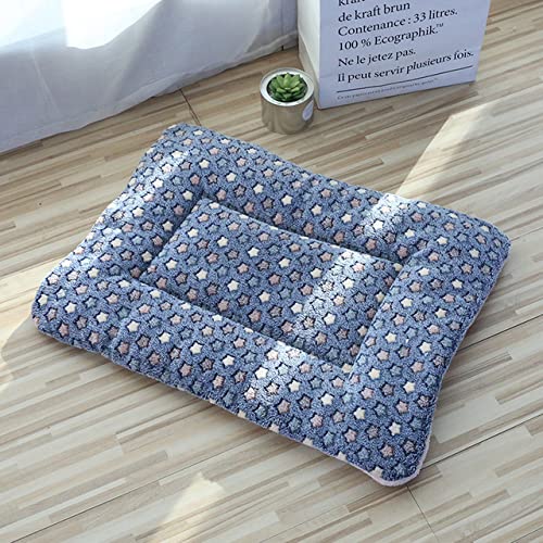 NIQIU Atmungsaktives Katzenbett Quadratische Haustiermatte Korallen Fleece Bett für Katzen Hunde Flanell Pfote Fußabdruck Waschbar Haustier Nest Zwinger Katzenzubehör-DLstar-14,48x34cm,China von NIQIU