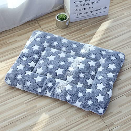 NIQIU Atmungsaktives Katzenbett Square Pet Mat Coral Fleece Bett für Katzen Hunde Flanell Pfote Fußabdruck Waschbar Pet Nest Zwinger Katzenzubehör-LAstar-13,48x34cm,China von NIQIU