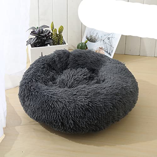 NIQIU Die Neue runde weiche Lange Plüsch Katzenmatte Winter Warmer Schlaf Reißverschluss Waschbar Hund Katzenbett Matte Haus Nest Haustier Kissen Für Kätzchen Welpen-10,M-50cm von NIQIU