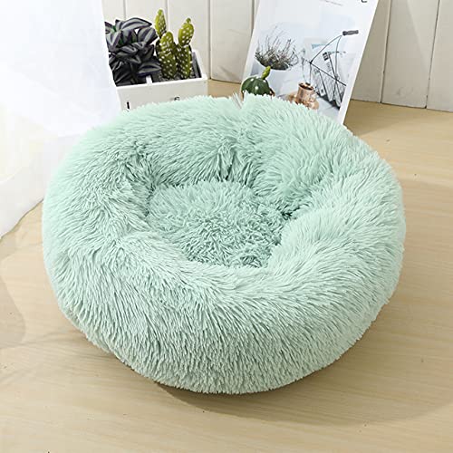 NIQIU Die Neue runde weiche Lange Plüsch-Katzenmatte Winter Warmer Schlaf Reißverschluss Waschbar Hund Katzenbett Matte Haus Nest Haustier Kissen Für Kätzchen Welpen-14,S-40cm von NIQIU