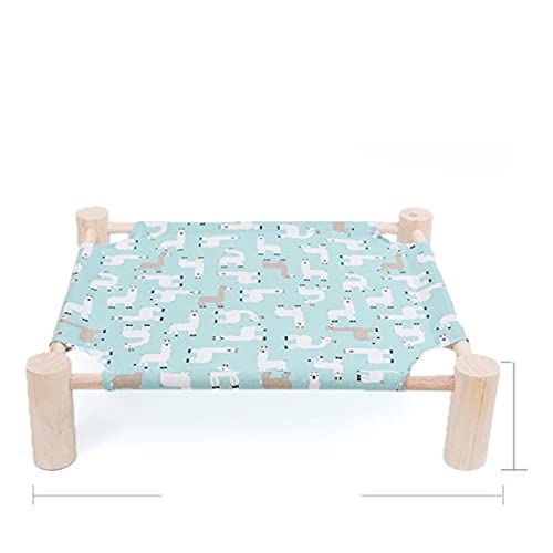 NIQIU Erhöhtes Katzenbett Haus Katzenhängematten Bett Holz Leinwand Katzenlounge Bett für kleine Kaninchen Katzen Hunde Durable Canvas Pet House Supplies-1pcs von NIQIU