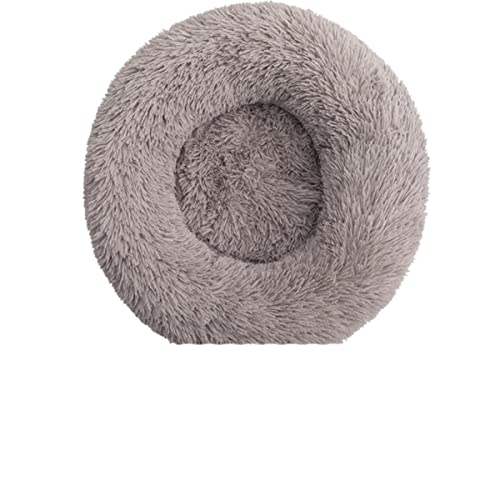 NIQIU Großes langes Plüsch Super weiches Haustierbett Rundes Katzenbett Haus Katzenhütte Schlafsack Welpen Kissen Matte Katzenbedarf Matte Sofa Kissen-Beige Braun,XXL 90cm,China von NIQIU