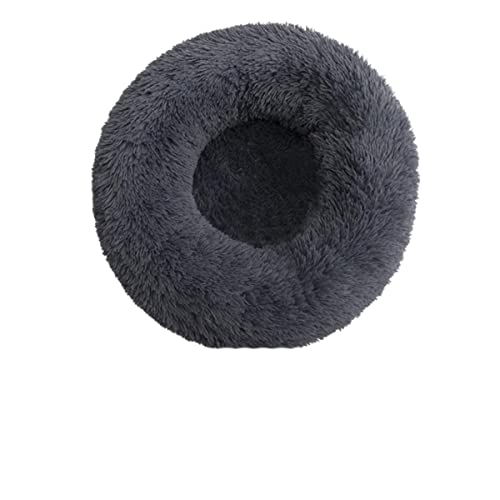 NIQIU Großes langes Plüsch Super weiches Haustierbett Rundes Katzenbett Haus Katzenhütte Schlafsack Welpen Kissen Matte Katzenbedarf Matte Sofa Kissen Ziehen Grau,XS 40cm,China von NIQIU