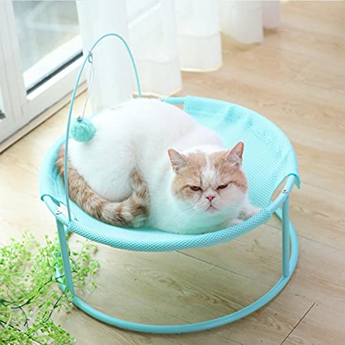 NIQIU Haustier Hängematte Katzenbett Lazy Cat Liegestuhl Hundekissen Plüschdecke Katzennest Stahlrahmen Schöne Schlafmatte Katzenprodukte-grün kein Kissen,45X45cm von NIQIU