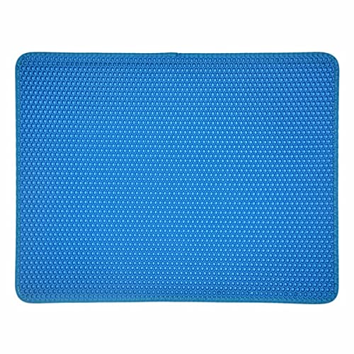 NIQIU Haustier Katzentoilette Doppellagige Katzentoilette Katzenbett Trapping Haustiertoilette Matte Clean Pad Produkte Bett für Katzen Zubehör Katzenbetten-blau,40x50cm,Polen von NIQIU