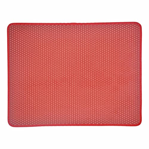 NIQIU Haustier Katzentoilette Doppellagige Katzentoilette Katzenbett Trapping Katzentoilette Matte Clean Pad Produkte Bett für Katzen Zubehör Katzenbetten-rot,55x75cm,Polen von NIQIU