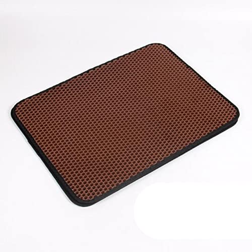 NIQIU Haustier Katzentoilette wasserdichte Eva Doppelschicht Katzentoilette Fangen Katzentoilette Matte Clean Pad Produkte für Katzen Zubehör-Braun,55x75cm von NIQIU