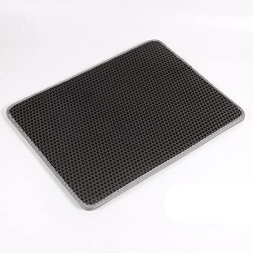 NIQIU Haustier Katzentoilette wasserdichte Eva Doppelschicht Katzentoilette Fangen Katzentoilette Matte Clean Pad Produkte für Katzen Zubehör-Grau,55x75cm von NIQIU