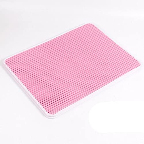 NIQIU Haustier Katzentoilette wasserdichte Eva Doppelschicht Katzentoilette Fangen Katzentoilette Matte Clean Pad Produkte für Katzen Zubehör-Rosa,30x30cm von NIQIU