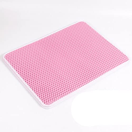 NIQIU Haustier Katzentoilette wasserdichte Eva Doppelschicht Katzentoilette Fangen Katzentoilette Matte Clean Pad Produkte für Katzen Zubehör-Rosa,45x60cm von NIQIU