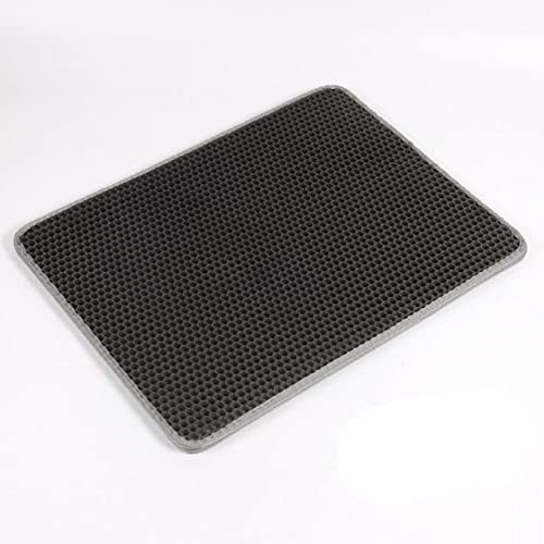 NIQIU Haustier Katzentoilette wasserdichte Eva Doppelschicht Katzentoilette Trapping Haustiertoilette Matte Clean Pad Produkte für Katzen Zubehör-Grau,30x30cm von NIQIU