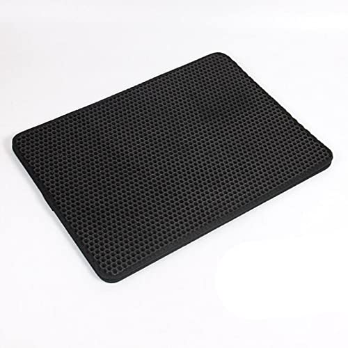 NIQIU Haustier Katzentoilette wasserdichte Eva Doppelschicht Katzentoilette Trapping Haustiertoilette Matte Clean Pad Produkte für Katzen Zubehör-Schwarz,30x30cm von NIQIU