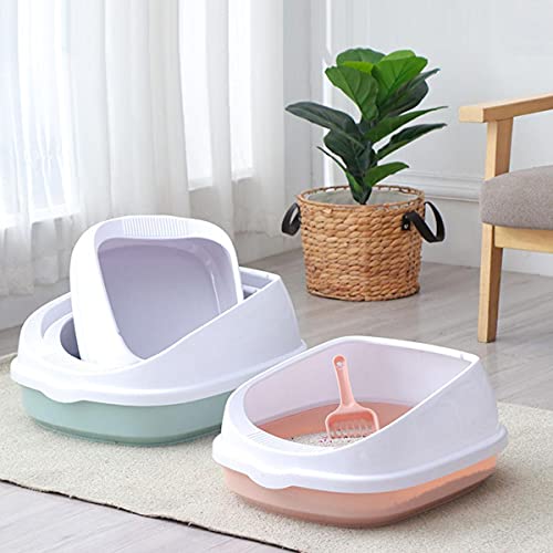 NIQIU Haustiertoilette Anti-Splash Mini Katzentoilette Offene Katzentoilette mit Schaufel Toilette Training Steckbecken Heim Sandkasten Heimtierbedarf-Grün L von NIQIU